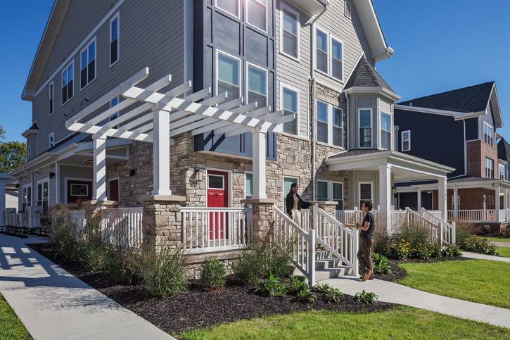 The development has six buildings, with each building holding eight rental units.